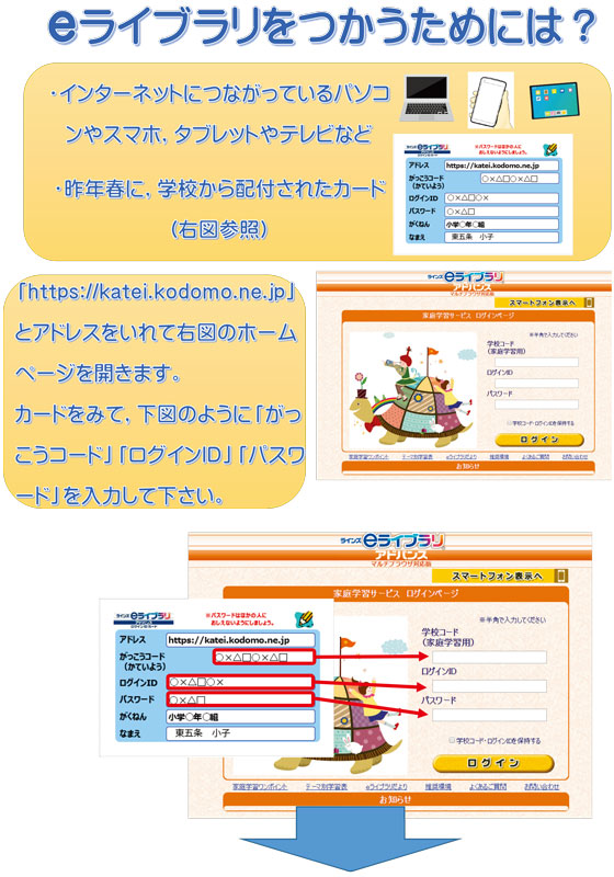 Eライブラリの使い方 旭川市立東五条小学校