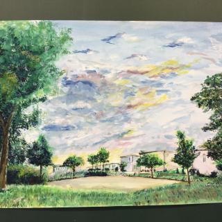 油絵 原画 写実画 公園 旭川市の公園」絵画展に入賞しました！ | 旭川市立広陵中学校